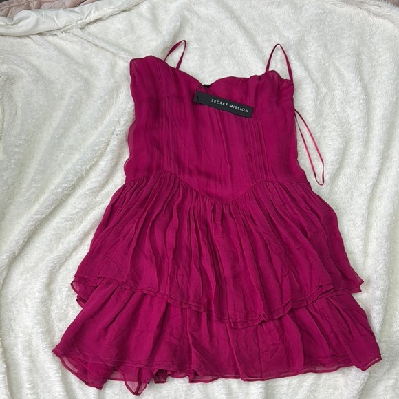 Raspberry Seville Ines Ruffle Mini Dress - Picture 7 of 14